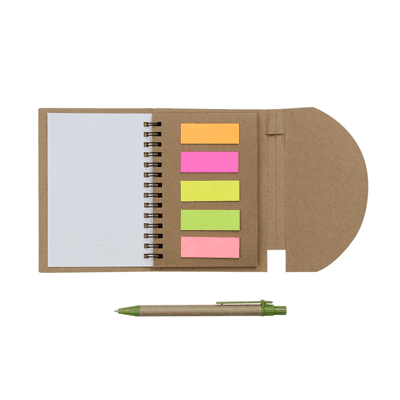 GIH1002 Eco Sticky Notepad with Recycled Paper Pen 3 Giftsdepot Eco Sticky Notepad with Recycled Paper Pen