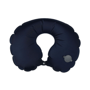 Giftsdepot - Inflatable Travel Pillow, Polyester + Spandex, Navy Blue Color, Malaysia