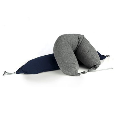 Giftsdepot - Slumber Travel Pillow, Polyester + Spandex, Grey & Blue Color, Malaysia