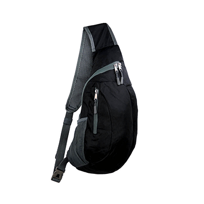 Giftsdepot - Foldable Sling Bag, Nylon Polyester, Black Color, Malaysia