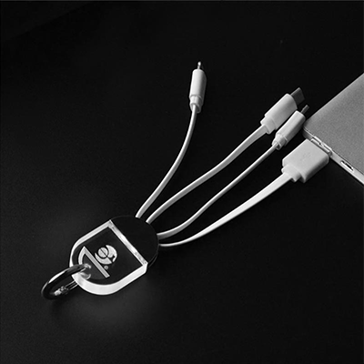 GTT1004 Acrylic 3 in 1 Fast Charge Cable (LED logo) 3 Giftsdepot 3 in 1 Fast Charge Cable view