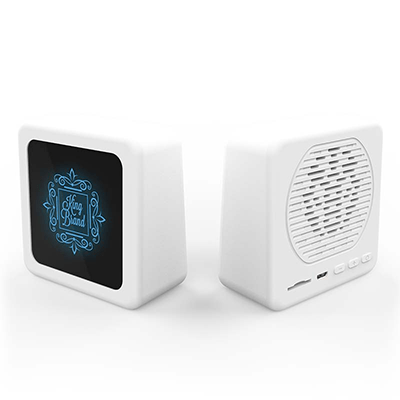 GTT1003 Blink Bluetooth Speaker (coloured LED logo) 3 Giftsdepot Blink Bluetooth Speaker view white