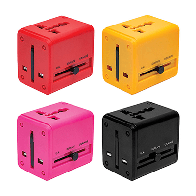 GMG1008 Cali Travel Adapter with 2 USB 3 Giftsdepot Cali Travel Adapter view all colour