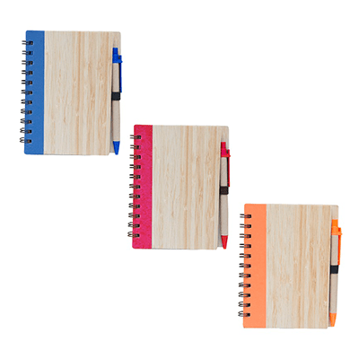 GMG1029 Eco Notebook with Pen (bamboo cover) 3 Giftsdepot Eco Notebook with Pen view all colour