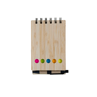 GMG1027 Eco Notepad with Pen and Sticky Notes (bamboo cover) 1 Giftsdepot Eco Notepad with Pen view main natural