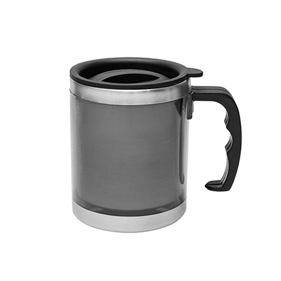GMG1002 Mobile Stainless Steel Auto Mug (450ml) 1 Giftsdepot Mobile Stainless Steel Auto Mug view black