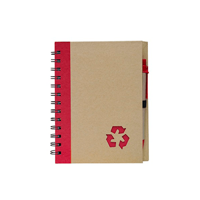 GMG1052 Trunk Eco Notepad with Pen 1 Giftsdepot Trunk Eco Notepad with Pen view red