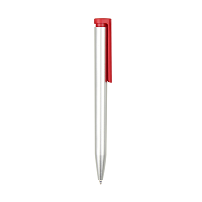 Giftsdepot - Cali Plastic Ball Pen, Silver-Red Color, Malaysia