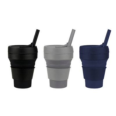 Giftsdepot - Collapsible Cup, Food Grade Silicone + PP, All Colors, Folded, Malaysia
