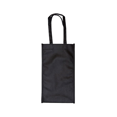 Giftsdepot - Non Woven Bag, Bottle Size, Black Color, Front-View, Malaysia