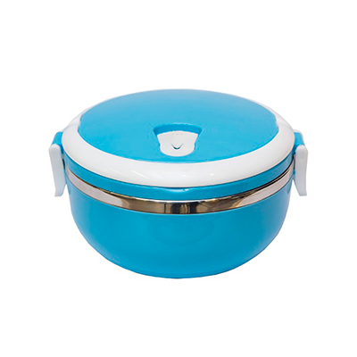 Giftsdepot - Lunch Box, Blue Color, One-Tier, Stainless Steel, Malaysia