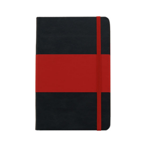 Giftsdepot - Trinityslim Notebook 2021, A5 Slim Size, PU Material, Black-Red Color, Malaysia