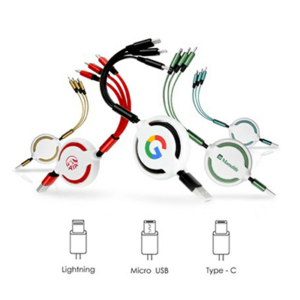 Corporate Gifts - Premium Gift Supplier, Promotional Products & Door Gift Items Malaysia 14 Giftsdepot Hurricane Retractable Charging Cable 3 in 1 view all colour 01