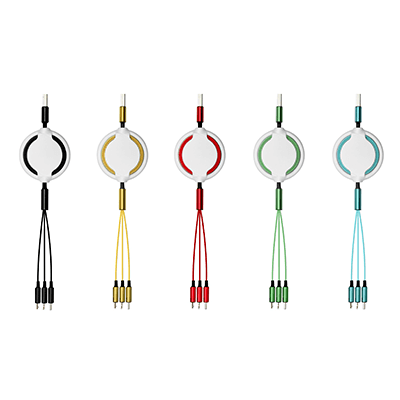 GIH1203 Hurricane Retractable Charging Cable (3 in 1) 2 Giftsdepot Hurricane Retractable Charging Cable 3 in 1 view all colour 02