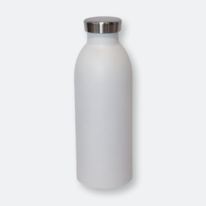 GMG 2043_Dribbo_Stainless_Steel_Bottle_White Dribbo Steel Bottle in White and Black – 500ml minimalist drink flask