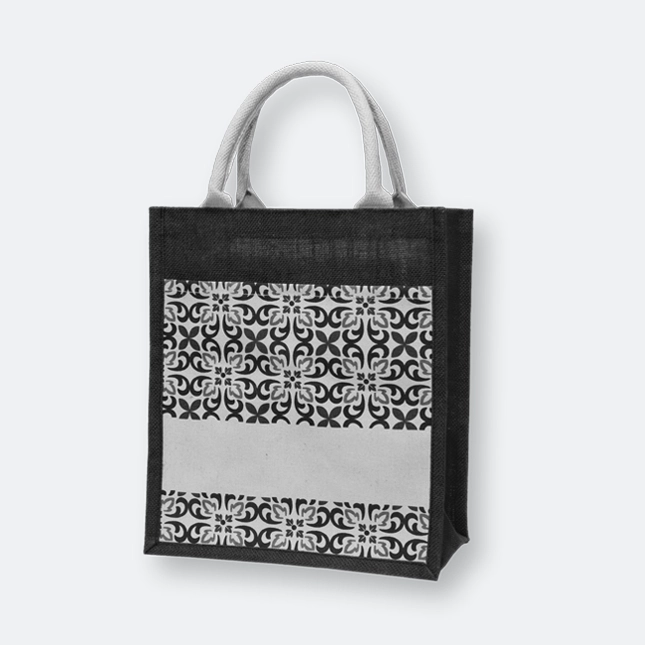 GMG1046_jute_bag_(islamic)_Black GMG5071 Laminated Jute Bag 5 (pattern)