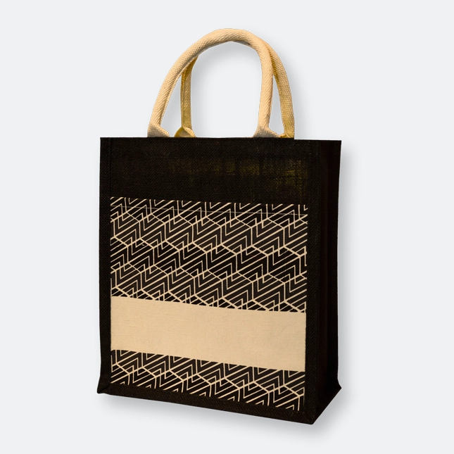 GMG1047_jute_bag_(islamic)_Black GMG5073 Laminated Jute Bag 6 (pattern)
