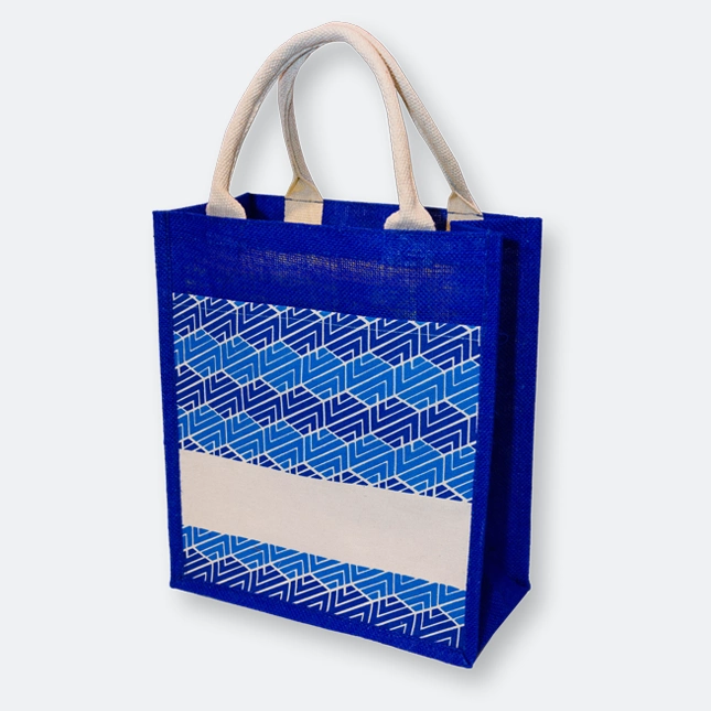 GMG1047_jute_bag_(islamic)_Royal Blue GMG5073 Laminated Jute Bag 6 (pattern)