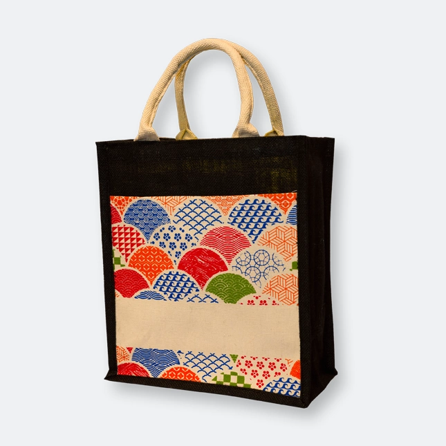 GMG1048_jute_bag_(islamic)_Black GMG5074 Laminated Jute Bag 7 (pattern)
