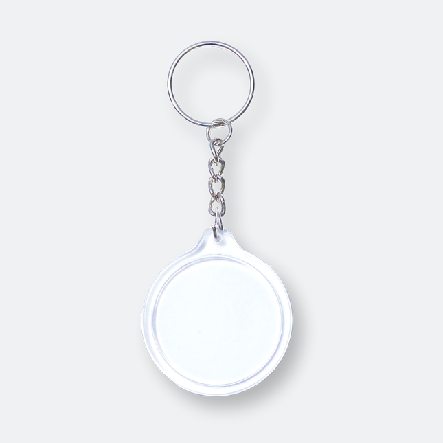 GMG1133 Round Acrylic Keychain round acrylic keychain with transparent finish and circular design