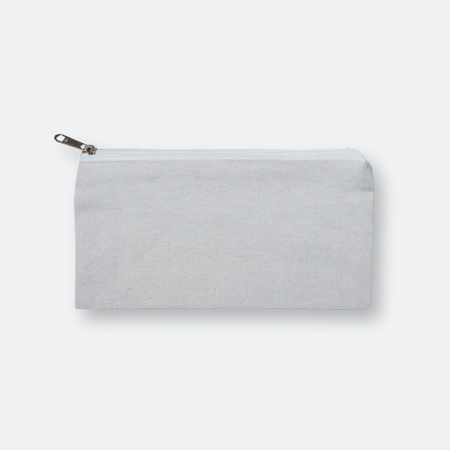 canvas pouch with zipper made from natural cotton