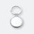 zaro metal keychain with round silver design and smooth finish