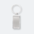 pazo metal keychain with brushed rectangular silver design