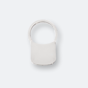 yovo metal keychain with rounded silver minimalist design