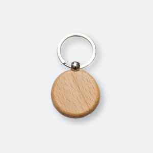 hiva wood keychain with natural wooden round design
