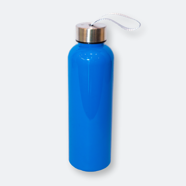 ploopy sport bottle in sea blue with screw cap and strap