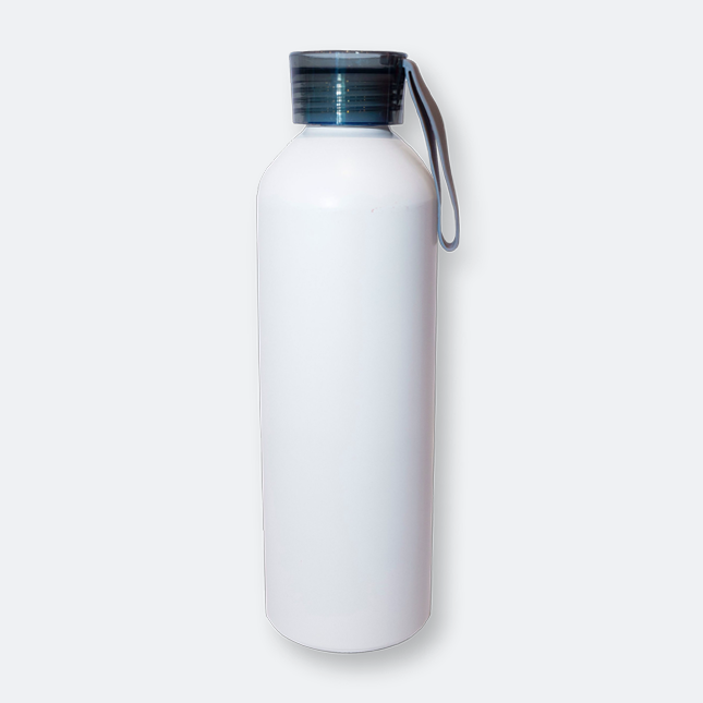 GMG2015_Pufflo_Stainless_Steel_Bottle_White pufflo stainless steel bottle with carry strap and slim aluminium build