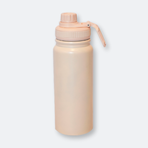 GMG2047_Blimsy_Stainless_Steel_Bottle_Beige blimsy stainless steel bottle with secure handle lid in beige color