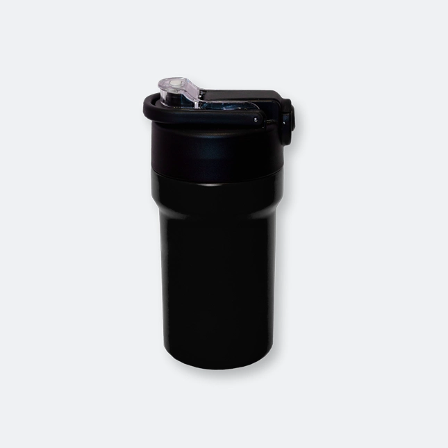 Ploopzo Stainless Steel Bottle in black – durable tumbler with 500ml capacity