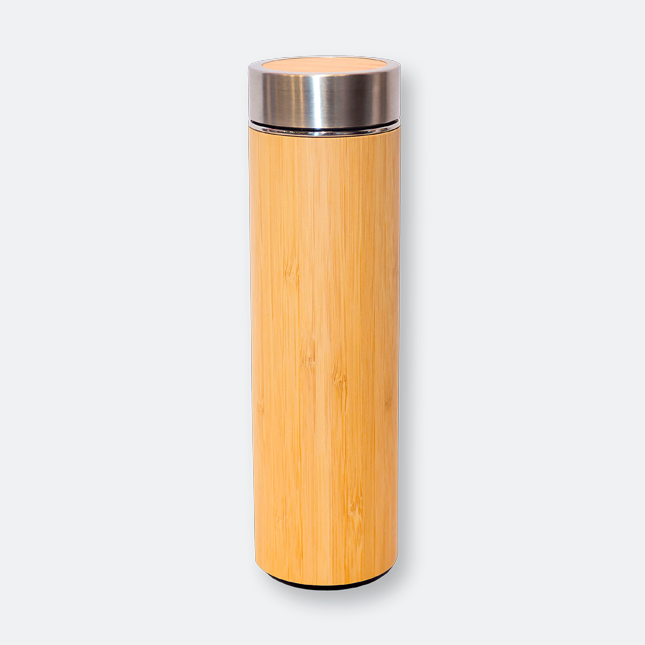 swizzle stainless steel flask in natural color with lid