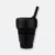 mayor collapsible cup in black with straw and foldable silicone body