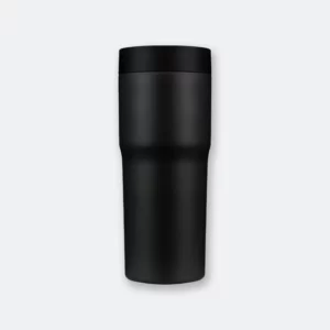 urban thermal bottle in matte black with stainless steel body and secure lid
