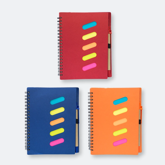 GMG1055_Ring_Eco_Notepad_with_Pen_All_Colors GMG3228 Ring Eco Notepad with Pen (sticky)