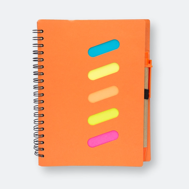 GMG1055_Ring_Eco_Notepad_with_Pen_Orange GMG3228 Ring Eco Notepad with Pen (sticky)