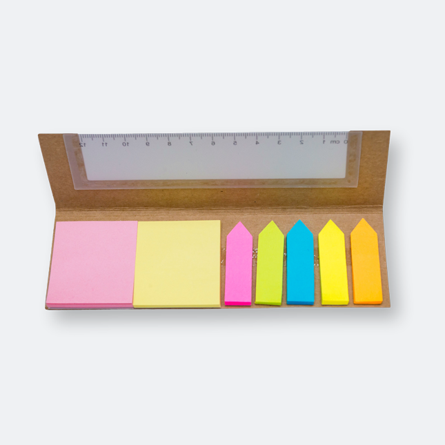 GMG1117_Eco_Memo_Sticky_Notes_with_Ruler_Khaki GMG3207 Eco Memo Sticky Notes with Ruler
