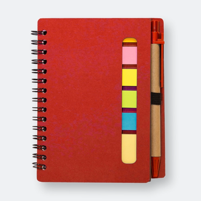 GMG1327_Viro_Eco_Notepad_with_Pen_Red GMG3210 Viro Eco Notepad with Pen (sticky)