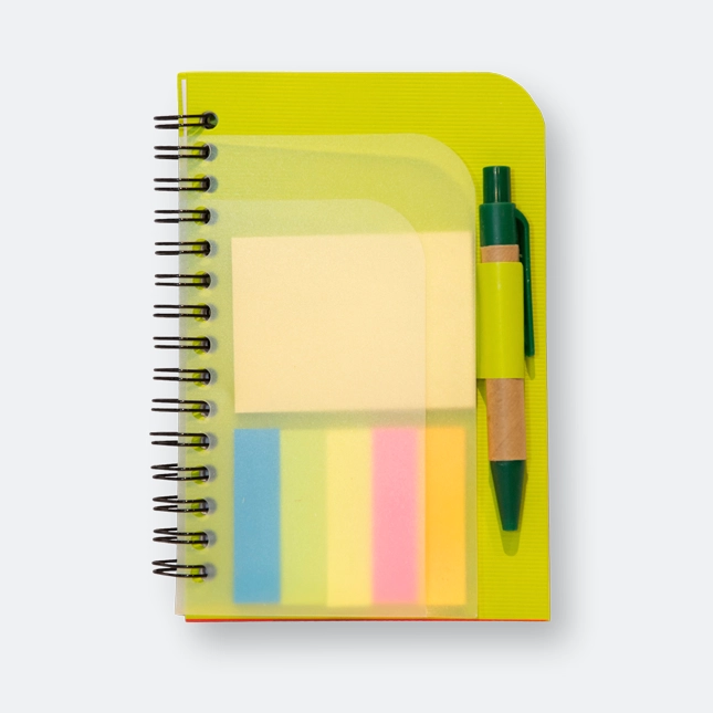 GMG1328_Lumo_Eco_Notepad_with_Pen_Green GMG3211 Lumo Eco Notepad with Pen (sticky)