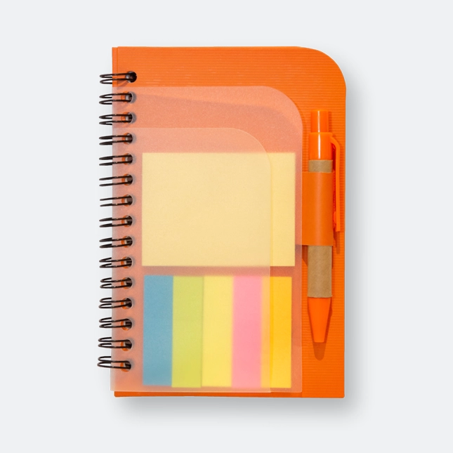 GMG1328_Lumo_Eco_Notepad_with_Pen_Orange GMG3211 Lumo Eco Notepad with Pen (sticky)