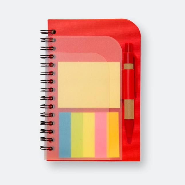 GMG1328_Lumo_Eco_Notepad_with_Pen_Red GMG3211 Lumo Eco Notepad with Pen (sticky)