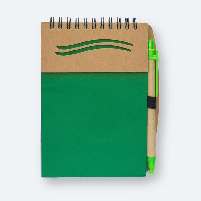 GMG1335_Lavo_Eco_Notepad_With_Pen_Green GMG3227 Lavo Eco Notepad With Pen