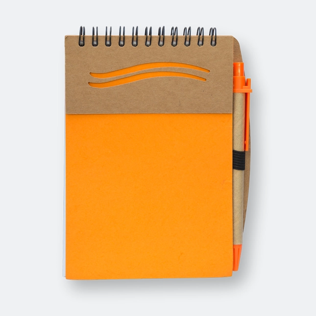GMG1335_Lavo_Eco_Notepad_With_Pen_Orange GMG3227 Lavo Eco Notepad With Pen