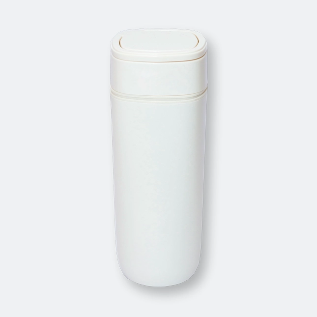 Quibbo Stainless Steel Tumbler in white with secure lid