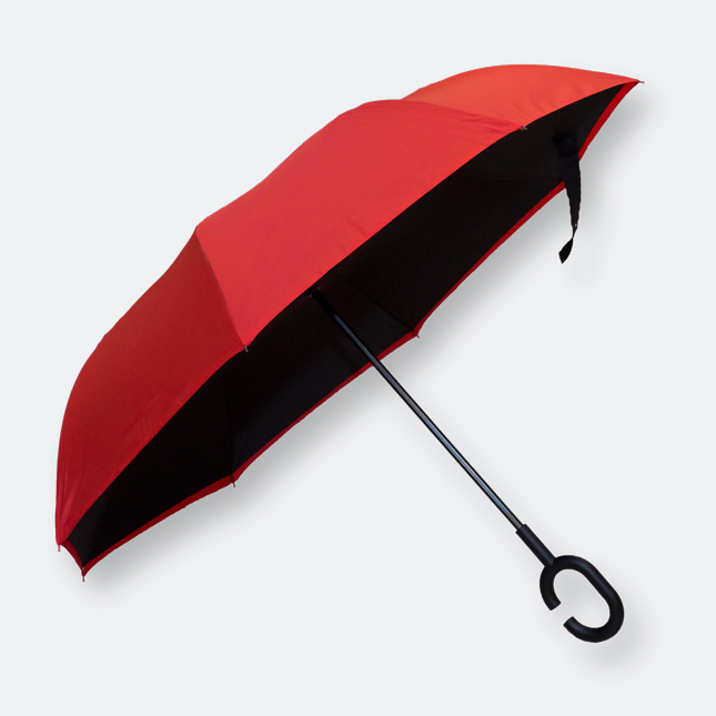 The Brimzo Double Layer Inverted Umbrella is your must-have stylish inverted cover for daily protection. Available in Red and Royal Blue, it’s made from durable Pongee solid fabric to withstand rainy days in style. The silkscreen print ensures a neat finish, and it comes in an individual OPP bag for easy carrying. With a size of 22” (Length 80cm) and weighing only 252g, this umbrella is lightweight and simple to handle. The unique C handle provides a comfortable grip, while the manual open feature offers classic functionality. The double layer inverted design prevents water dripping, making it ideal for everyday commuting.