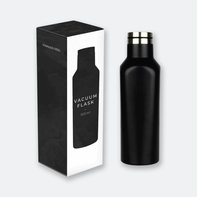 GMG2143_KATE_Vacuum_Flask_M121_BLACK kate vacuum flask in matte stainless steel with 500ml capacity and gift box