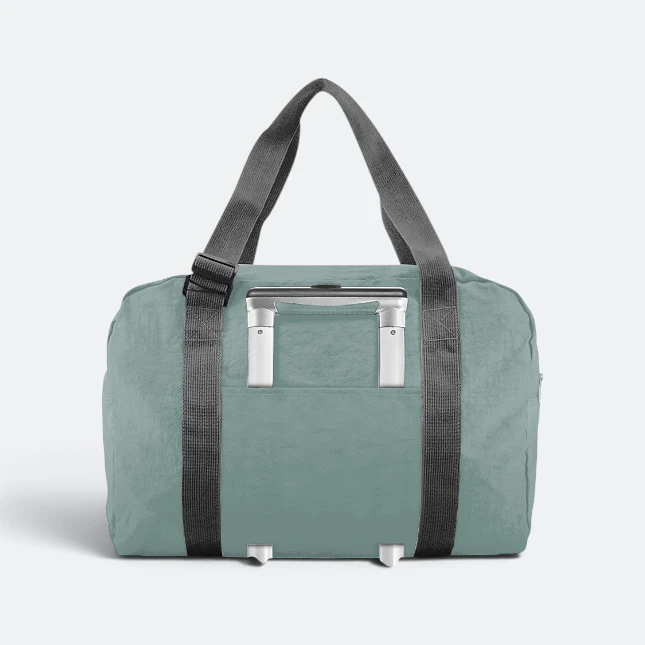 GBM9012 Briko Foldable Duffle Bag Green On Trolley Gbm9012 briko foldable duffle bag green on trolley view