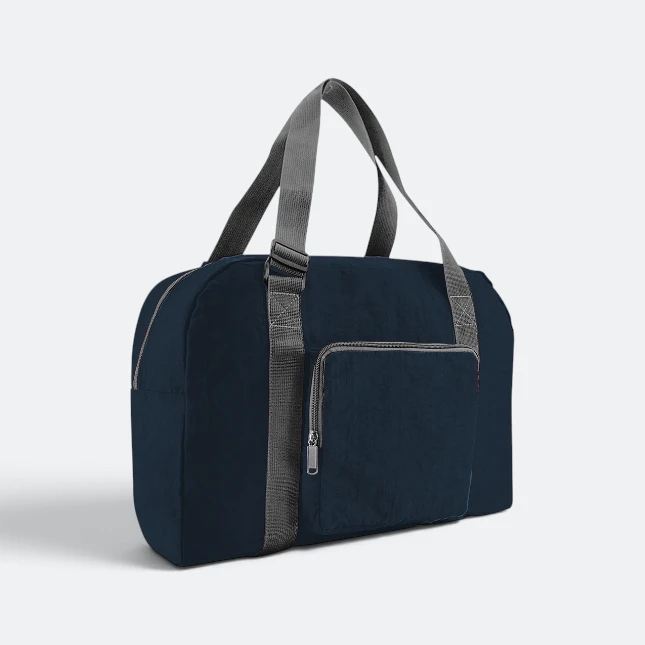 GBM9012 Briko Foldable Duffle Bag Navy SideView Gbm9012 briko foldable duffle bag navy side view view
